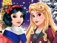 Aurora and Snow White winter fashion